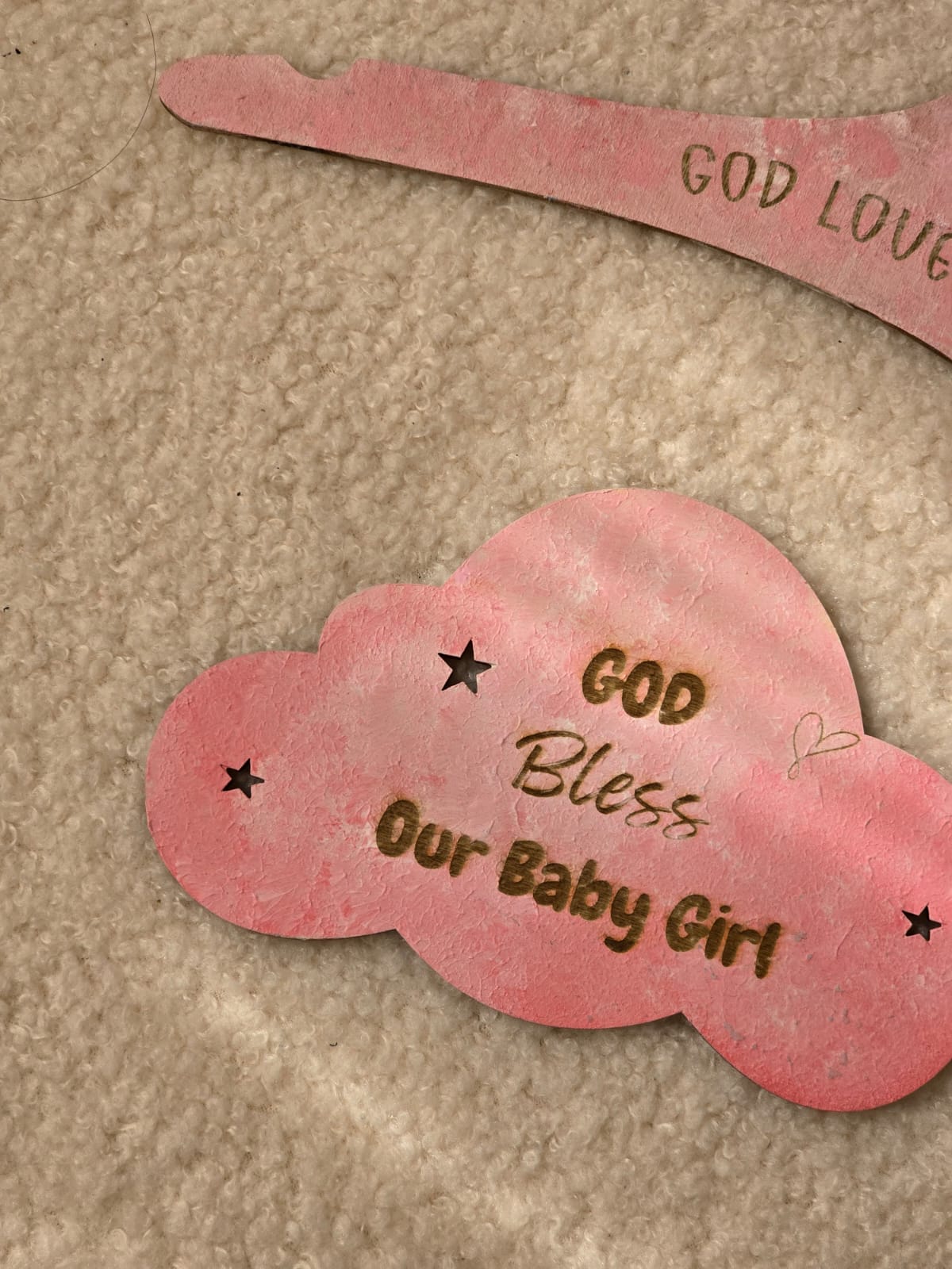 新生木製禮品—”God bless our baby girl”(可自訂名字)