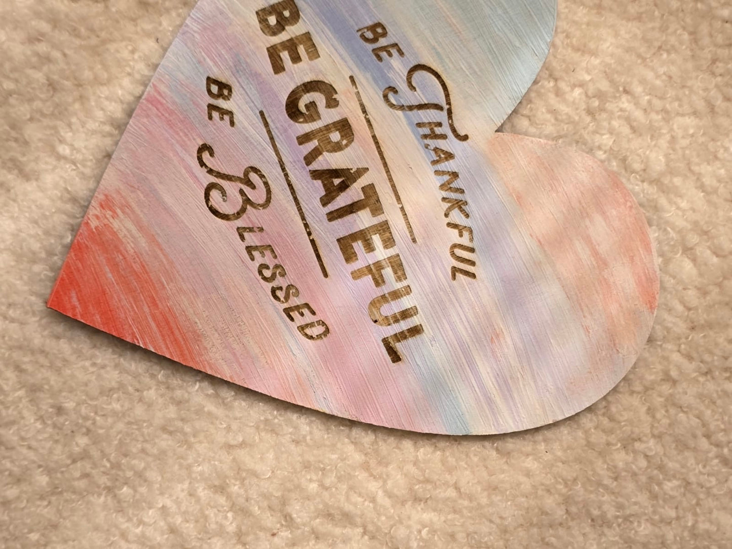心形木製牆貼—“Be Thankful”